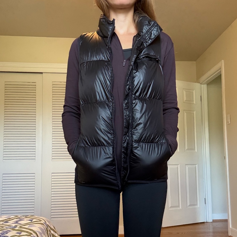 Fabletics Shiny Black Puffer Vest